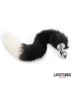 Plug Anal con Cola Blanco y Negro 40 cm