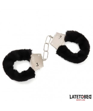 Esposas de Metal Furry con Pelo Negro
