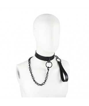 Collar con Correa Negro