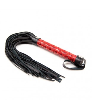 Flogger Patron de Diamante y Mango de Metal 39 cm Rojo