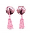 Pezoneras Autoadhesivas Forma de Corazon con Lentejuelas Rosa