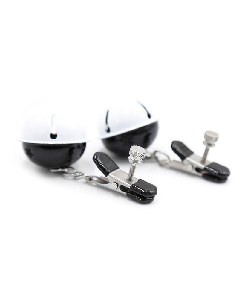Pinzas para Pezones con Cascabeles Blanco Negro Pinzas para Pezones con Cascabeles Blanco Negro