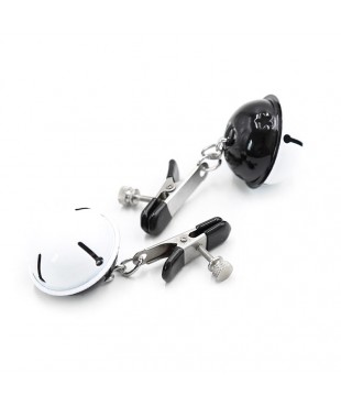 Pinzas para Pezones con Cascabeles Blanco/Negro