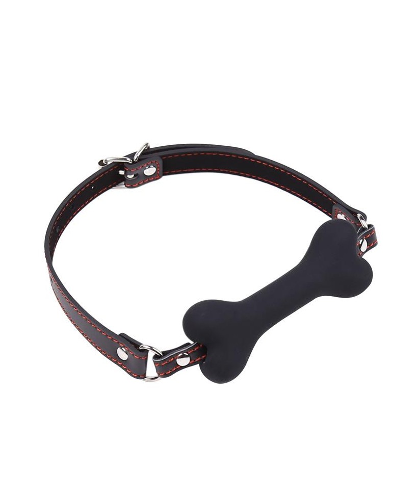 Mordaza Forma de Hueso Silicona 12 cm Negro Mordaza Forma de Hueso Silicona 12 cm Negro