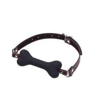 Mordaza Forma de Hueso Silicona 12 cm Negro Mordaza Forma de Hueso Silicona 12 cm Negro