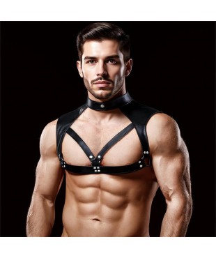 Darius Arnés Masculino para el Pecho Cuero Vegano
