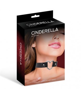 Collar con Corazon Tipo Choker Cuero Vegano Talla unica Collar con Corazon Tipo Choker Cuero Vegano Talla unica
