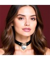 Collar con Candado de Corazon Cuero Vegano Talla unica