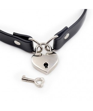 Collar con Candado de Corazon Cuero Vegano Talla unica Collar con Candado de Corazon Cuero Vegano Talla unica