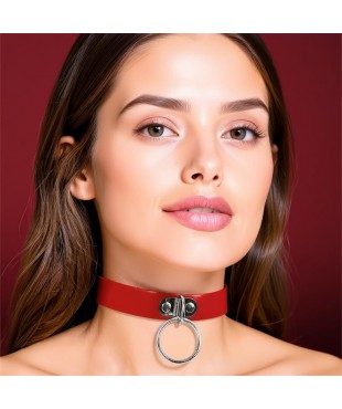 Collar con Aro Cuero Vegano Talla Única