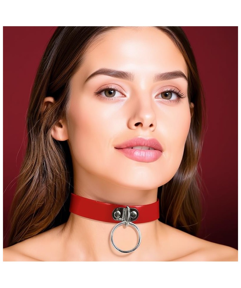 Collar con Aro Cuero Vegano Talla unica Collar con Aro Cuero Vegano Talla unica
