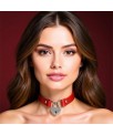 Collar con Candado de Corazon Cuero Vegano Talla unica