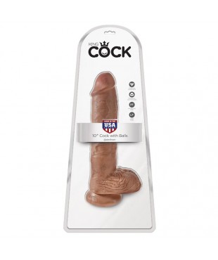Dildo Reaslista con Testículos 10 Bronceado