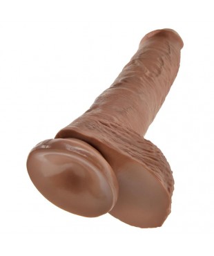 Dildo Reaslista con Testiculos 10 Bronceado Dildo Reaslista con Testiculos 10 Bronceado
