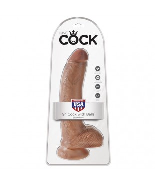 Dildo Reaslista con Testículos 9 Bronceado