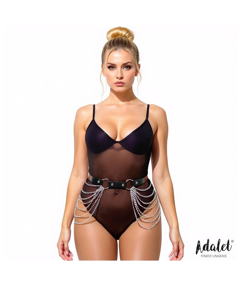 Nadine Cinturon Cuero Vegano con Cadenas Tall unica