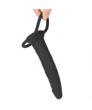 Dildo Anal con Doble Anillo Negro Dildo Anal con Doble Anillo Negro