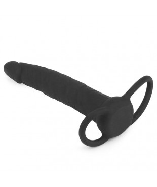 Dildo Anal con Doble Anillo Negro Dildo Anal con Doble Anillo Negro