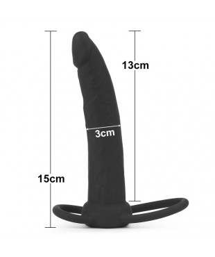 Dildo Anal con Doble Anillo Negro Dildo Anal con Doble Anillo Negro
