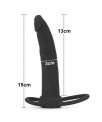 Dildo Anal con Doble Anillo Negro