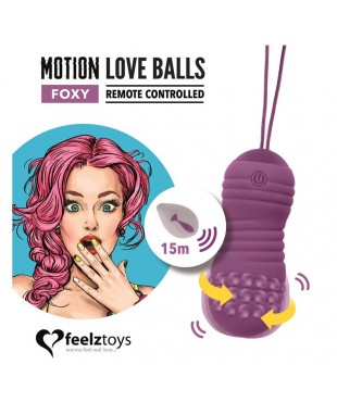 Huevo Vibrador Motion Love Balls con Control Remoto Foxy Púrpura