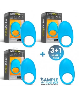 Pack 3 + Muestra Ringo Anillo Vibrador con APP Azul
