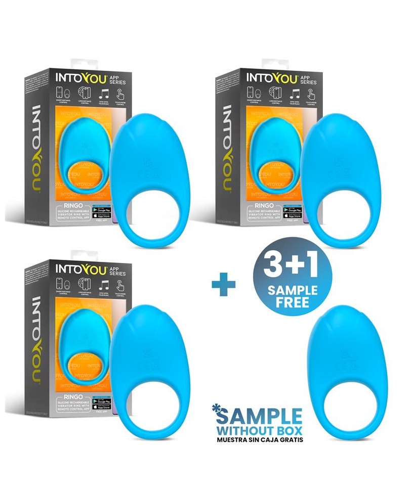 Pack 3 Muestra Ringo Anillo Vibrador con APP Azul