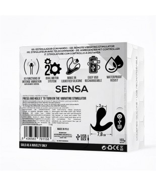 Sensa Estimulador Control Remoto USB SIlicona Liquida Negro