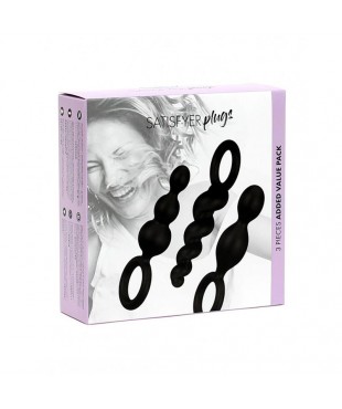 Pack de 3 Plugs Silicona Negro