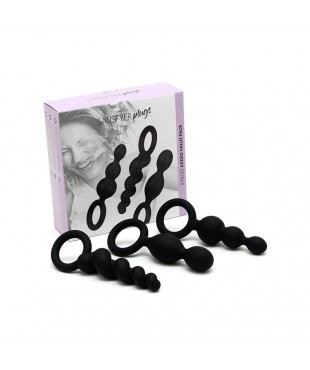 Pack de 3 Plugs Silicona Negro