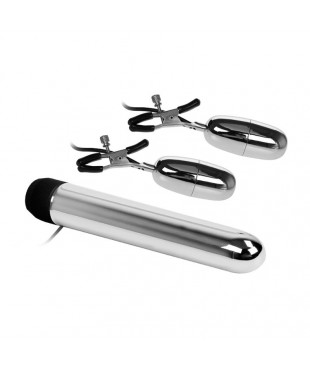 Baile Set Bala Vibrador y Pinzas para Pezones con Vibración Turbo
