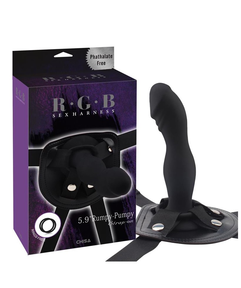 Arnes con Dildo Rumpy Silicona Negro