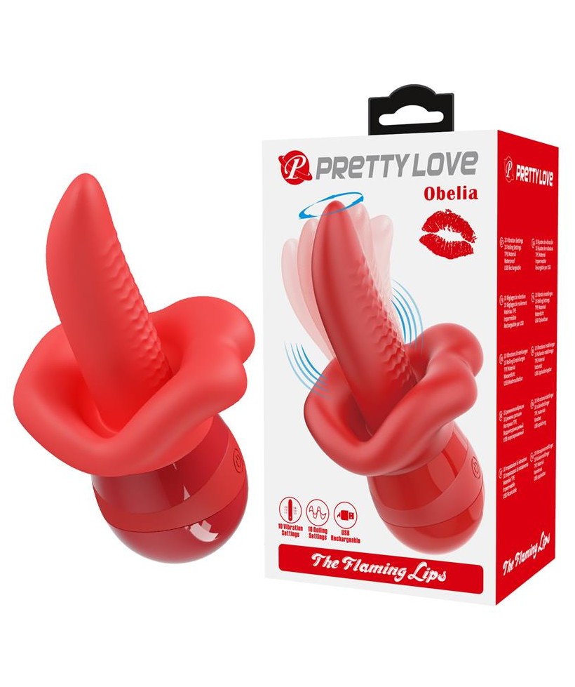 Obelia Estimulador con Vibracion y Movimiento Lengua