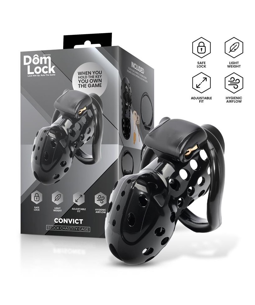 Convict Jaula para el Pene con Candado Interno