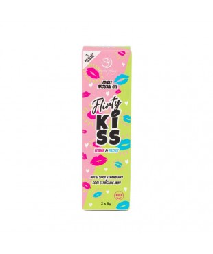 Flirty Kiss Geles para Sexo Oral Fresa y Menta 2x8gr