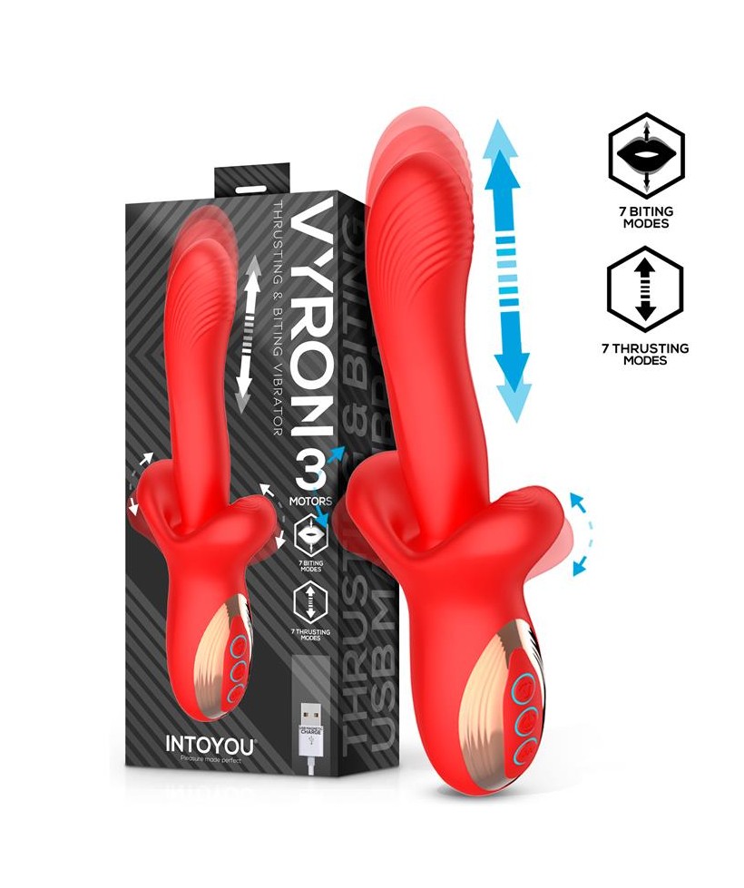 Vyron Vibrador con Thrusting y Biting Mordisqueo