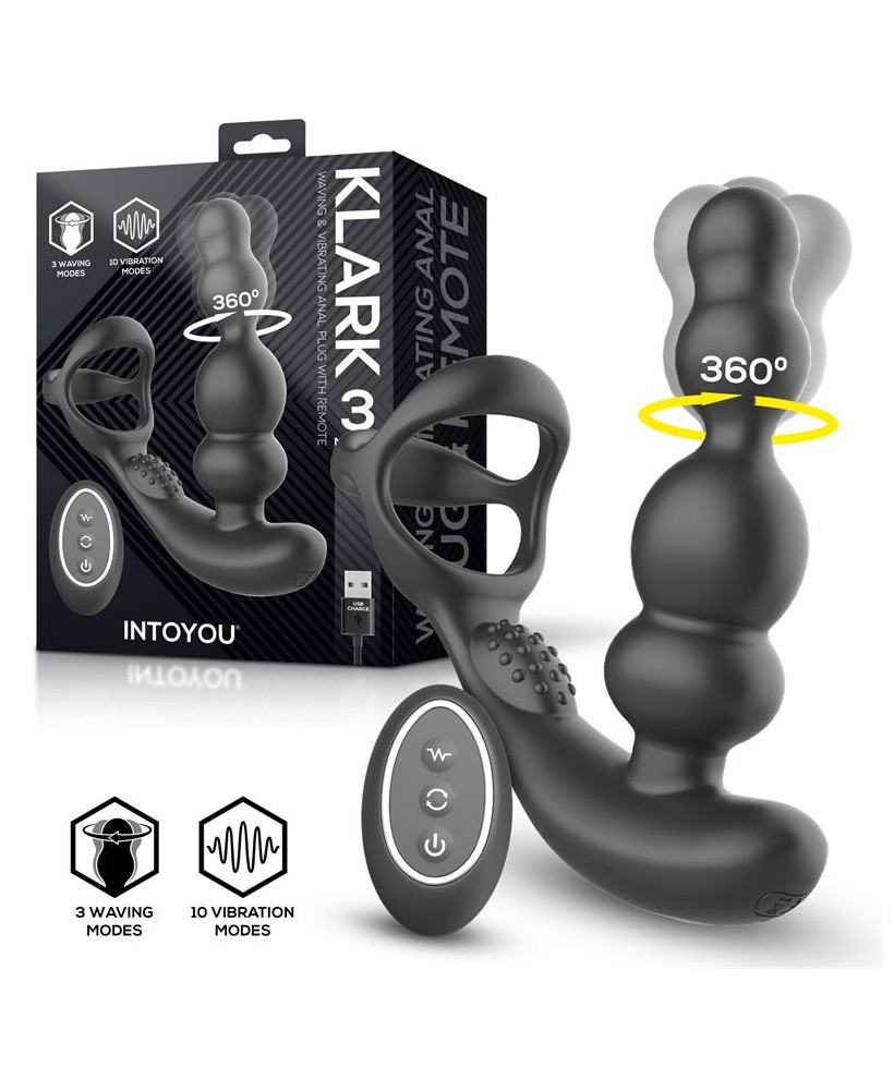 Klark Plug Anal Oscilante con Vibracion y Control Remoto