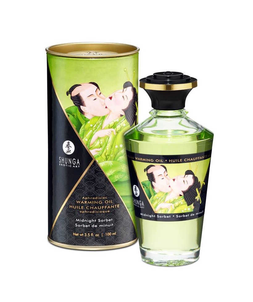 Shunga Aceite de Masaje Efecto Calor Aroma Sorbete de Medianoche