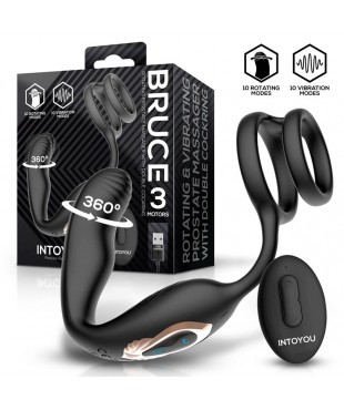 Bruce Masajeador Prostático 360º y Doble Anillo con Vibración