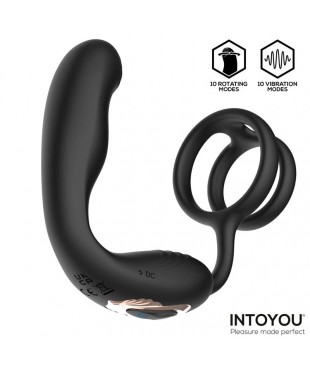 Bruce Masajeador Prostatico 360º y Doble Anillo con Vibracion