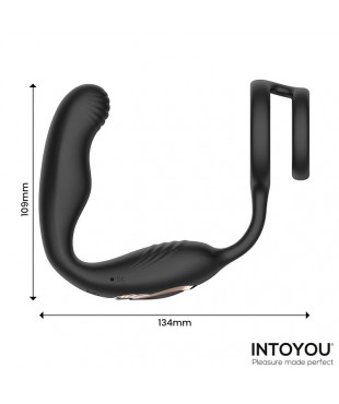 Bruce Masajeador Prostatico 360º y Doble Anillo con Vibracion