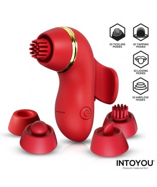 Beeny Estimulador con 4 Cabezales, Succión, Tapping, Tickling y Licking