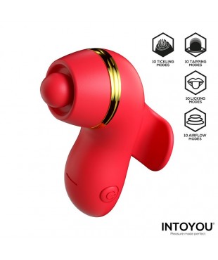 Beeny Estimulador con 4 Cabezales Succion Tapping Tickling y Licking