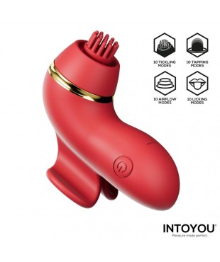 Beeny Estimulador con 4 Cabezales Succion Tapping Tickling y Licking