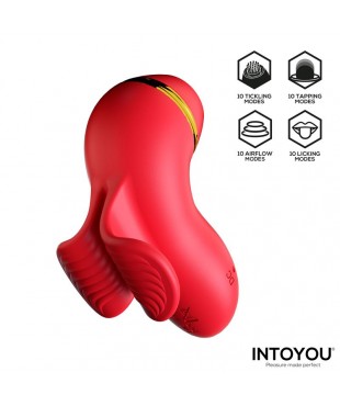 Beeny Estimulador con 4 Cabezales Succion Tapping Tickling y Licking