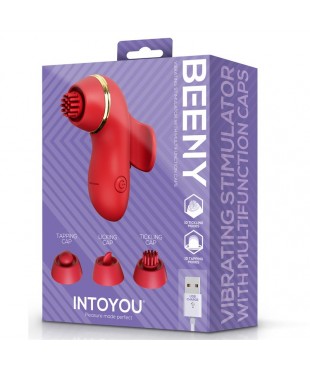 Beeny Estimulador con 4 Cabezales Succion Tapping Tickling y Licking