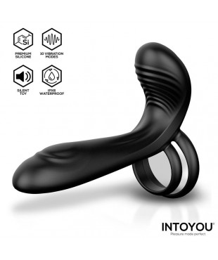 Synkox Girth Gainer con Doble Anillo para el Pene con Vibración