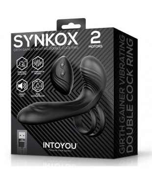 Synkox Girth Gainer con Doble Anillo para el Pene con Vibracion