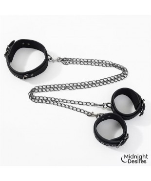Collar con Esposas para Tobillos con Cadena