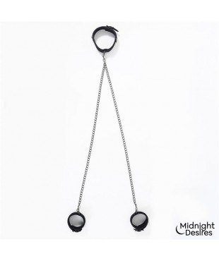 Collar con Esposas para Tobillos con Cadena